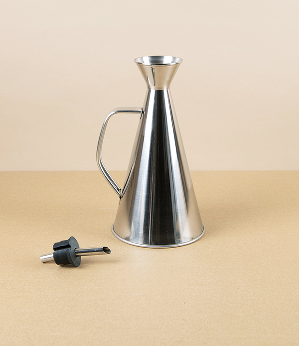 Spanish Oil Store & Pourer, Drip-Free, Stainless Steel, 0.5L
