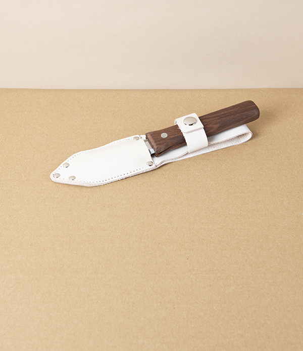 Mini Hori-Hori Gardening Knife, Walnut, with Natural Leather Sheath