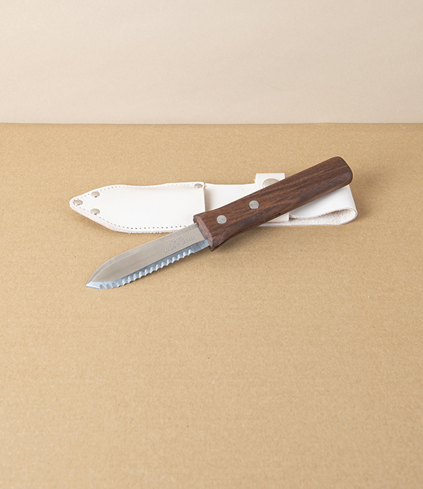 Mini Hori-Hori Gardening Knife, Walnut, with Natural Leather Sheath
