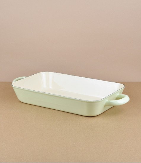 Austrian Enamel Roasting Pan, Green, Medium