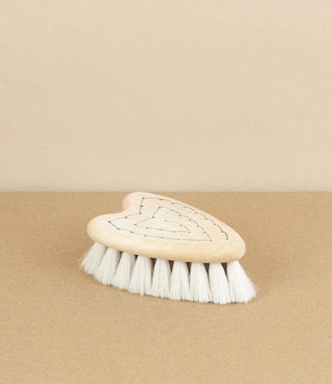 Swedish heart-shaped baby brush, goat hair