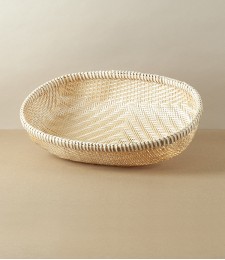 Vietnamese Woven Bamboo Colander, Oval