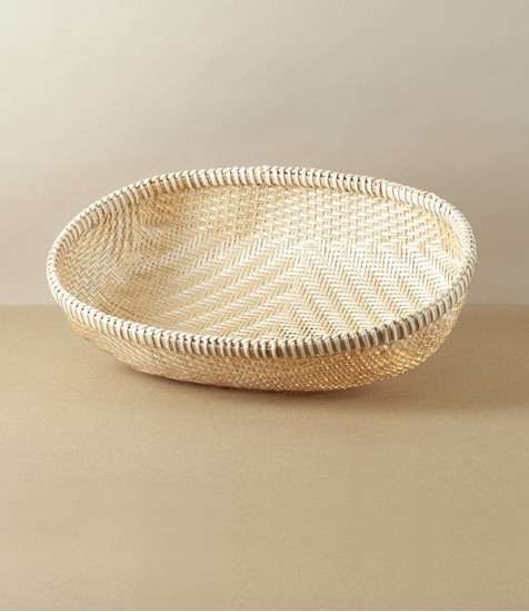 Vietnamese Woven Bamboo Colander, Oval