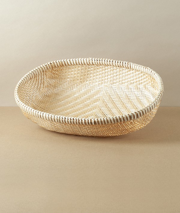 Vietnamese Woven Bamboo Colander, Oval