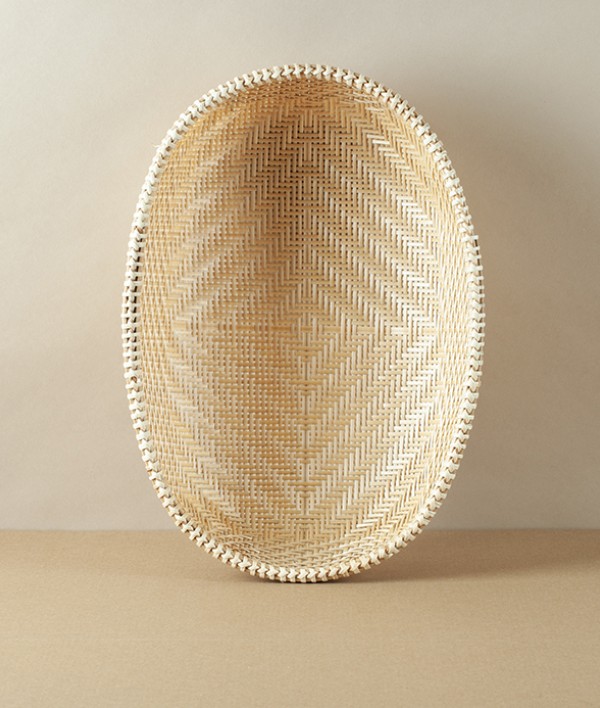 Vietnamese Woven Bamboo Colander, Oval