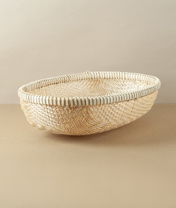 Vietnamese Woven Bamboo Colander, Oval