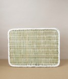 Vietnamese Woven Bamboo Colander, Square Flat