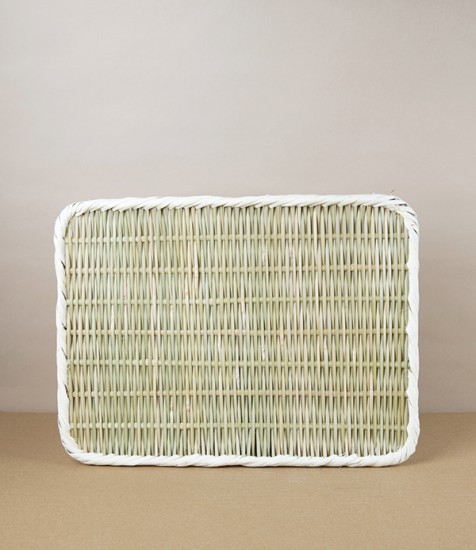 Vietnamese Woven Bamboo Colander, Square Flat