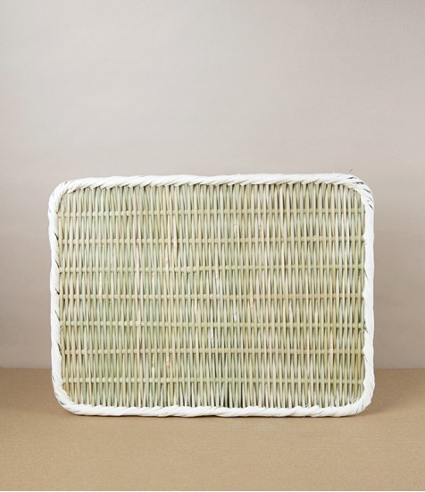 Vietnamese Woven Bamboo Colander, Square Flat