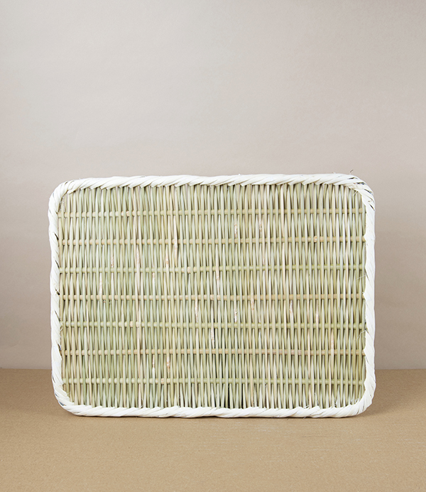 Vietnamese Woven Bamboo Colander, Square Flat