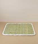 Vietnamese Woven Bamboo Colander, Square Flat