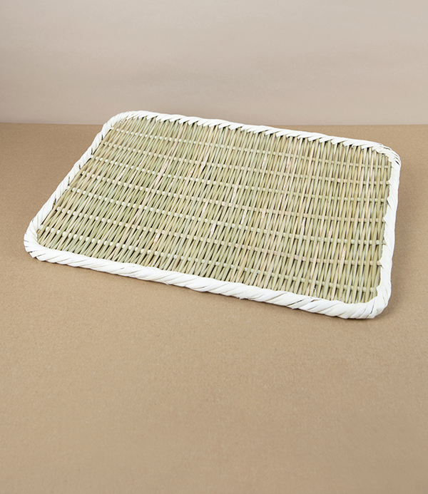 Vietnamese Woven Bamboo Colander, Square Flat