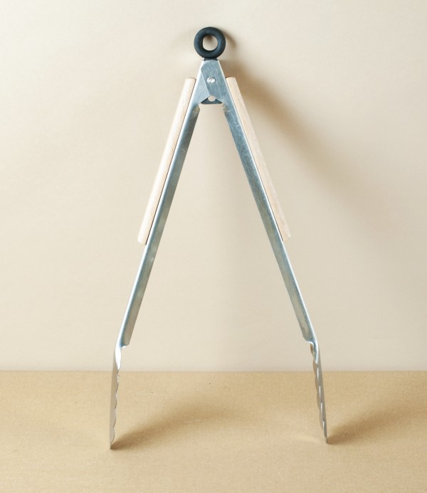 Barbecue Tongs, Beechwood & Stainless Steel