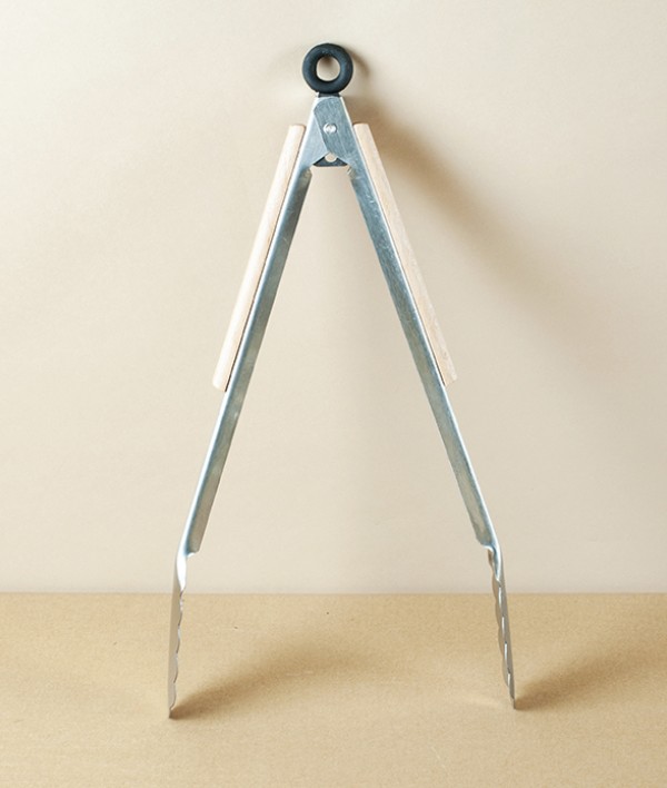 Barbecue Tongs, Beechwood & Stainless Steel
