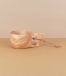 Basic birch Kuksa cup with leather loop