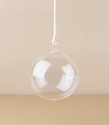 Mouth-Blown Glass Baubles with Hanging Loop, Clear, 8cm, Set of 3