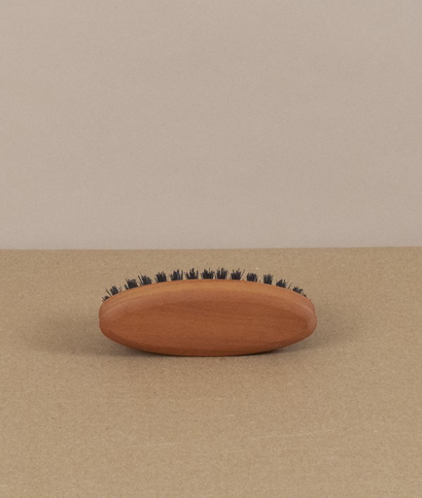 Pear wood and bristle beard brush