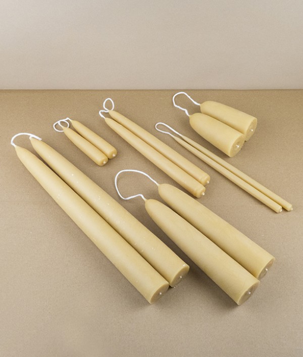 Hand-dipped beeswax stubby candles