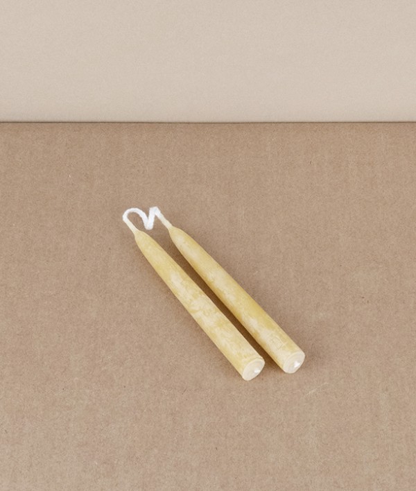 Hand-dipped UK beeswax Christmas tree candles