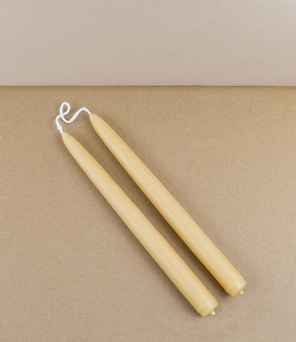 Hand-dipped UK beeswax dinner candles