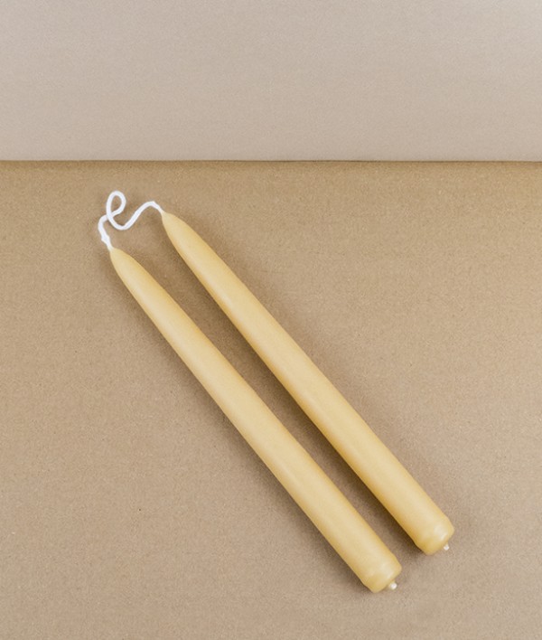 Hand-dipped UK beeswax dinner candles