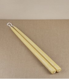 Hand-dipped UK beeswax long dinner candles