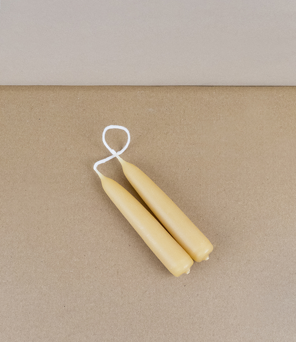 Hand-dipped beeswax stubby candles