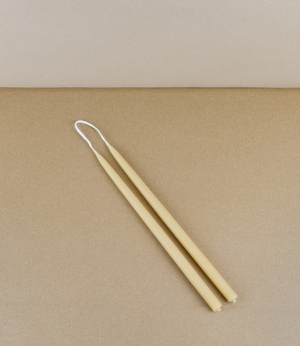 Hand-dipped UK beeswax tapers