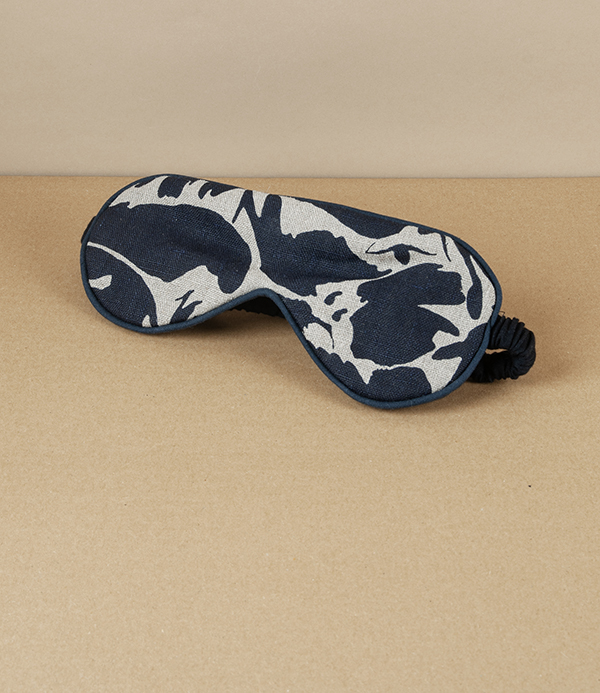 European Linen & Merino Eye Mask, Navy