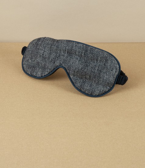 European Linen & Merino Eye Mask, Herringbone