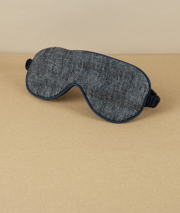 European Linen & Merino Eye Mask, Herringbone