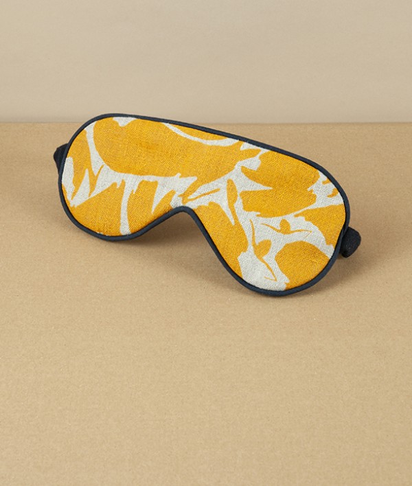 European Linen & Merino Eye Mask, Yellow