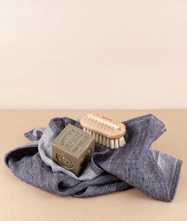 European linen Herringbone hand towel