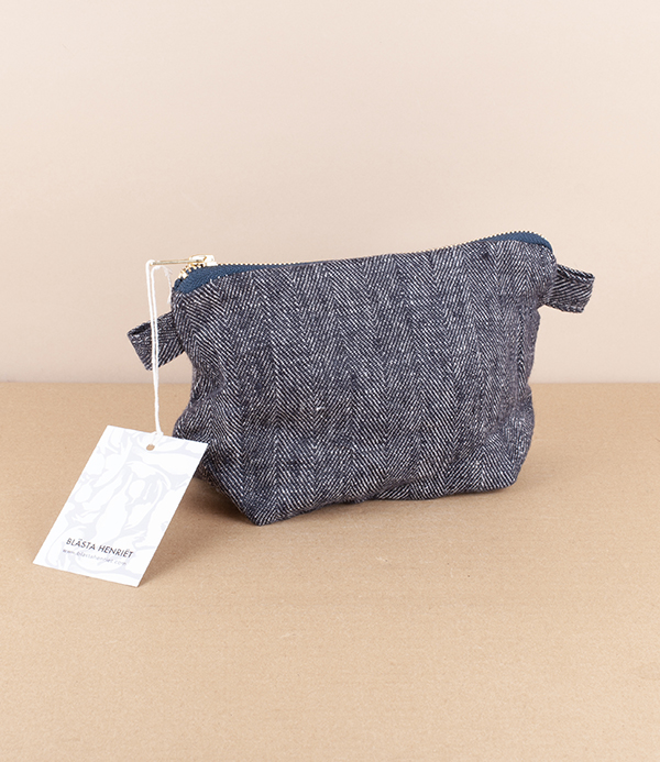 European linen wash bag, Herringbone