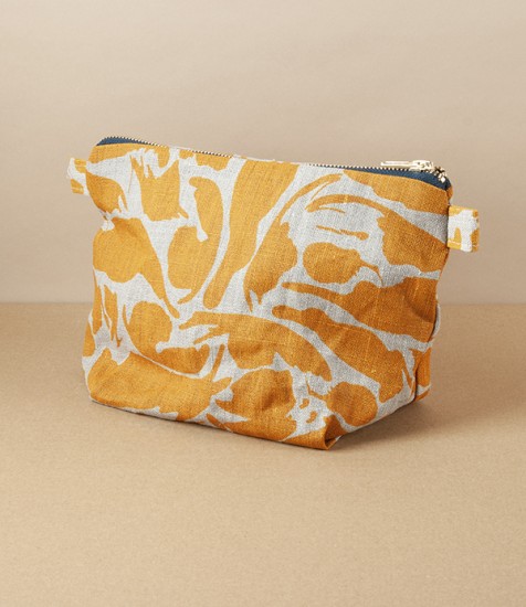 European Linen Wash Bag, Yellow, Large