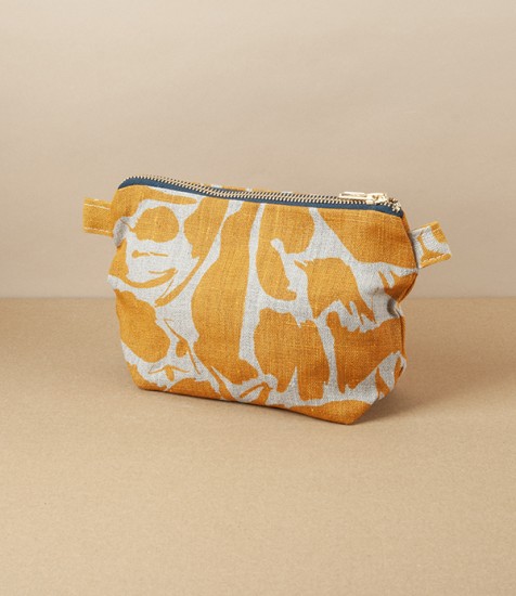 European Linen Wash Bag, Yellow, Small