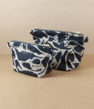 European Linen Wash Bag, Navy, Large