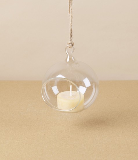 Mouth-Blown Glass Tea-Light Holders, Set of 3