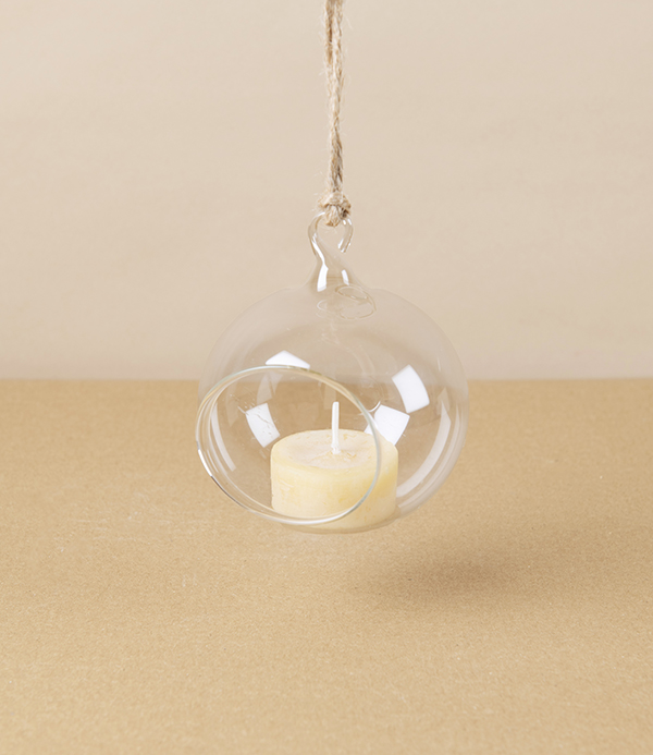 Mouth-Blown Glass Tea-Light Holders, Set of 3
