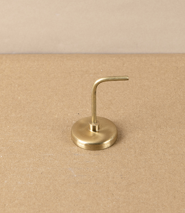 Brass Hook with Magnetic Backing