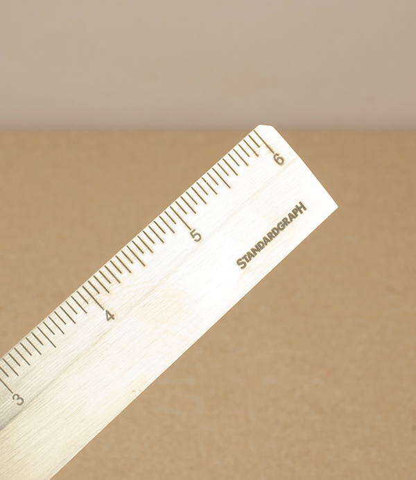 German brass ruler, 6"