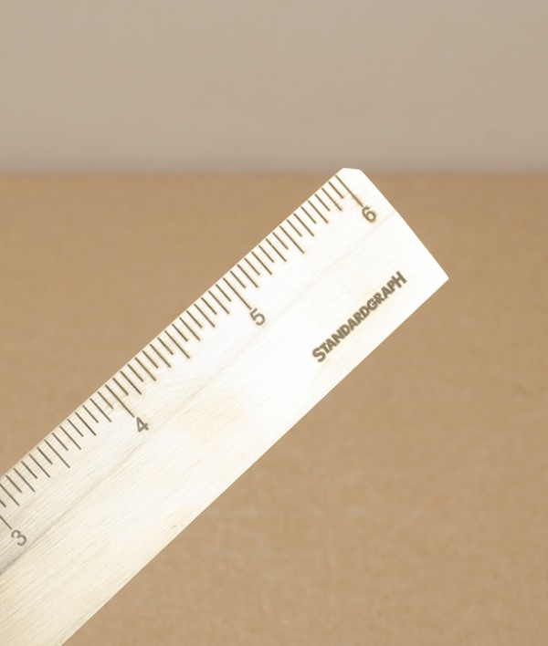 German brass ruler, 6"