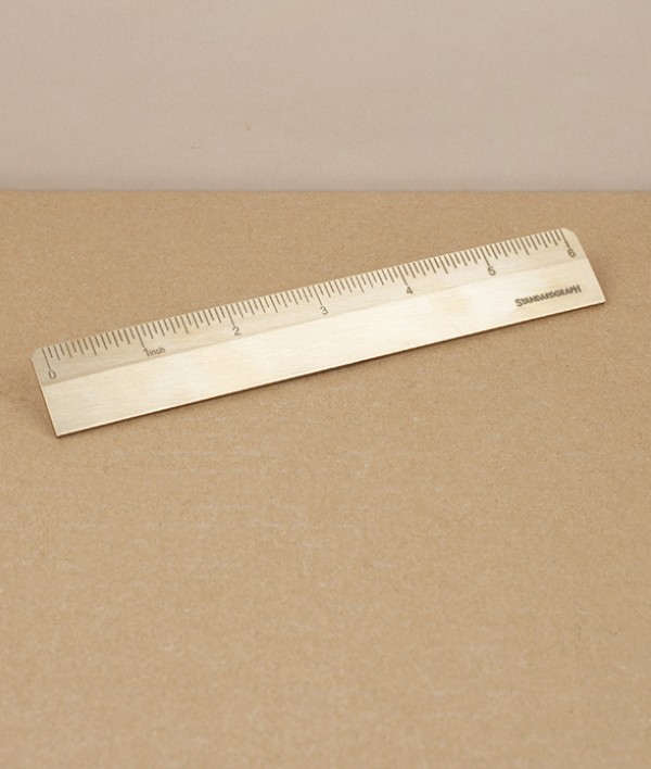German brass ruler, 6"