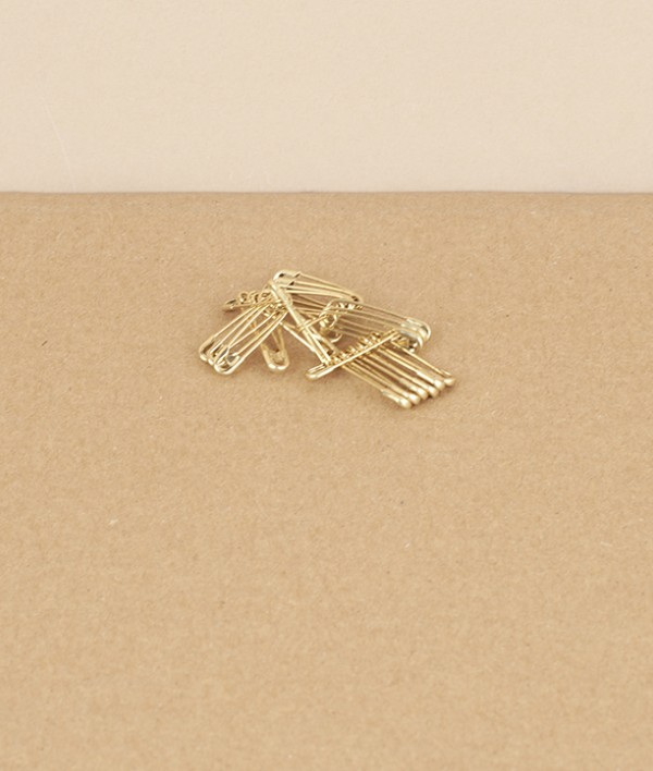 French brass safety pins, 19mm