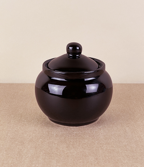 Stoke Red Ware sugar pot