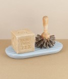 Soap and brush stand, cast concrete