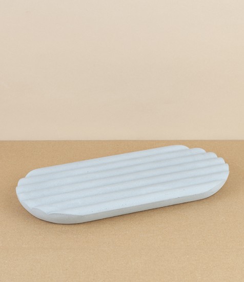 Soap and brush stand, cast concrete