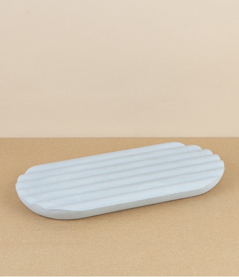 Soap and brush stand, cast concrete