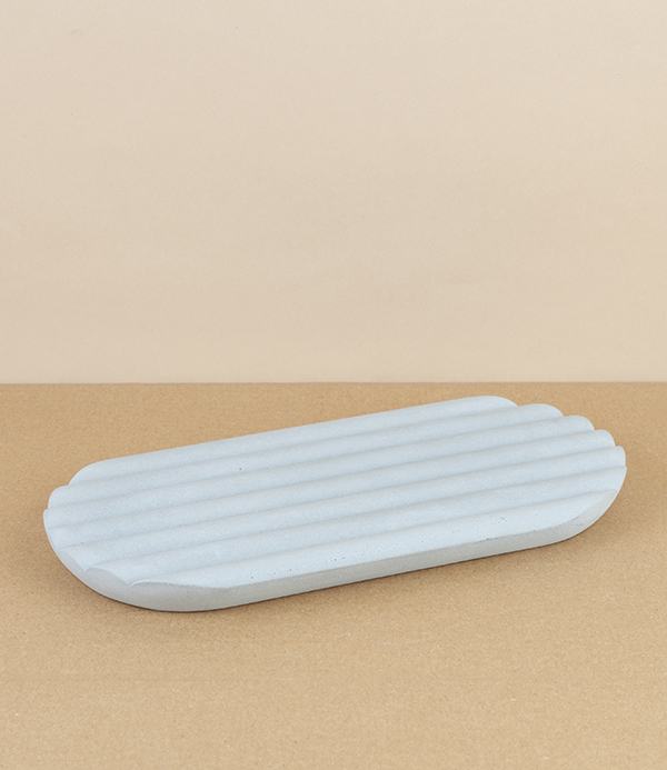 Soap and brush stand, cast concrete