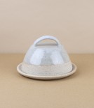 Joseph Bull Stoneware Butter Dish, Ash Glaze